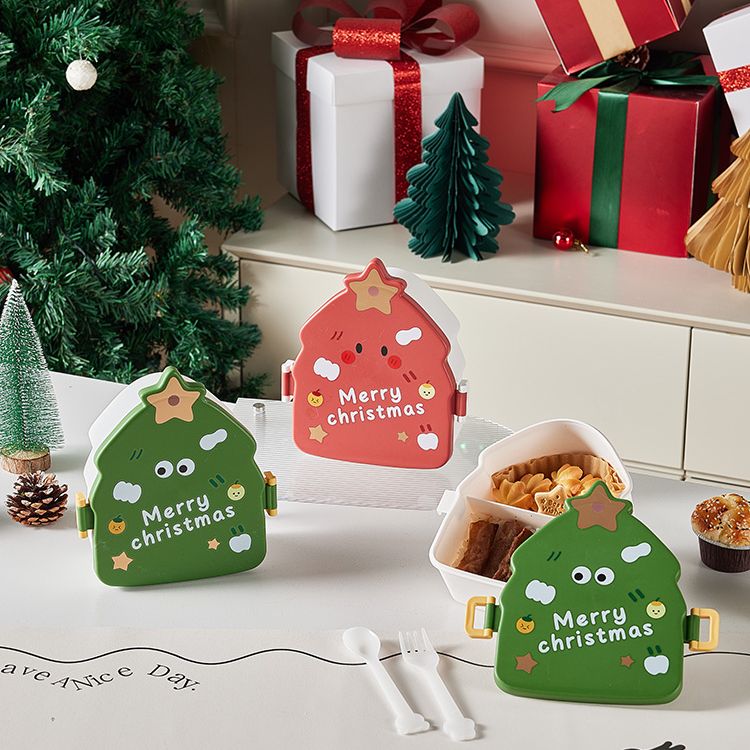 Festive Christmas Tree Shaped Lunch Boxes/Bento Box - The Perfect Christmas Gift