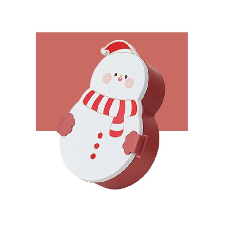 Red color snowman shaped bento box