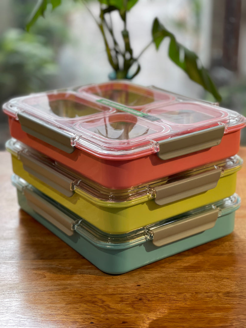 4-Compartment Leak Proof Bento Box - Ideal for Kids & Adults (1.8L)