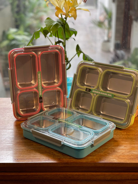 4-Compartment Leak Proof Bento Box - Ideal for Kids & Adults (1.8L)