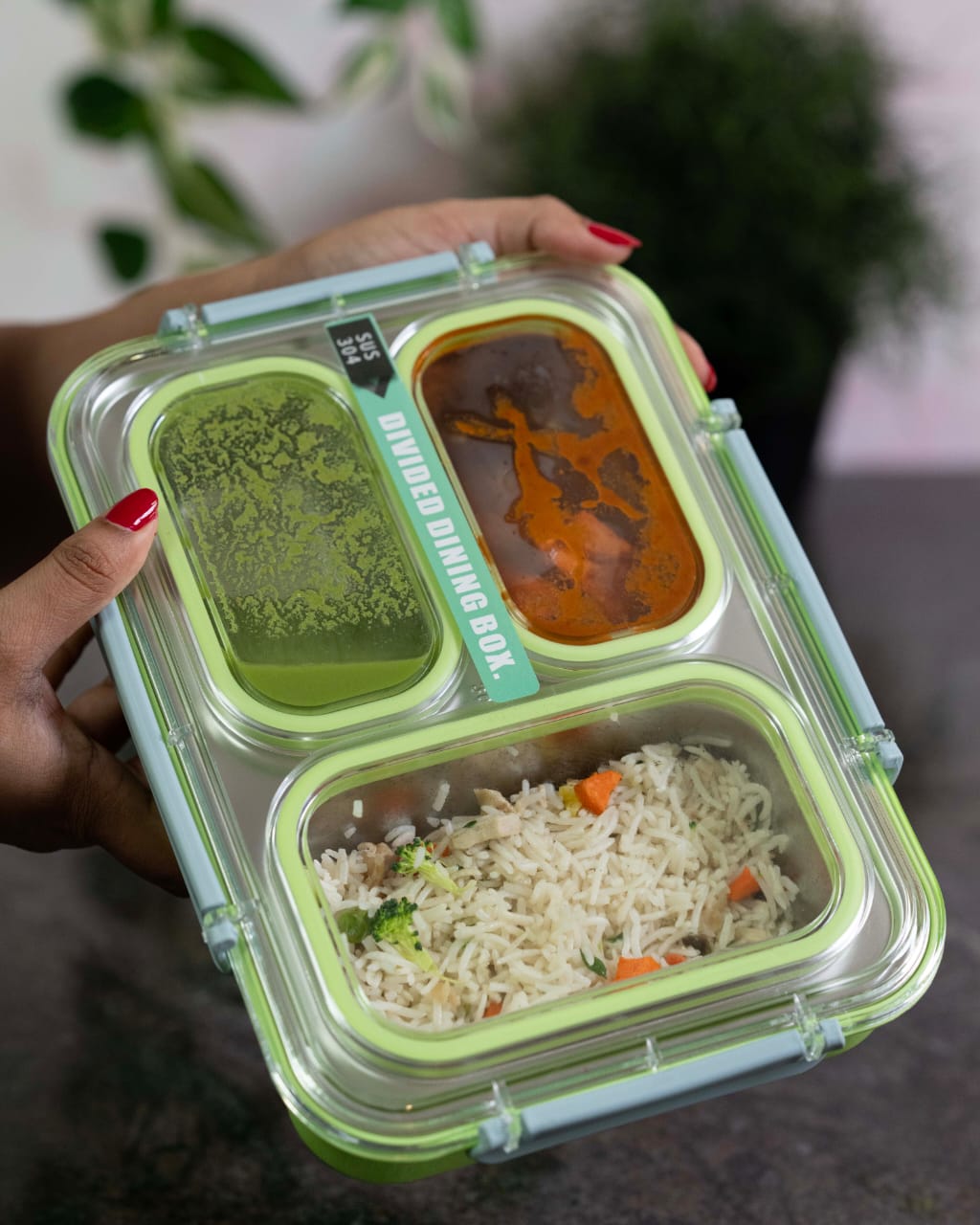 3-Compartment Leak Proof Bento Box - Ideal for Kids & Adults (1.2L)